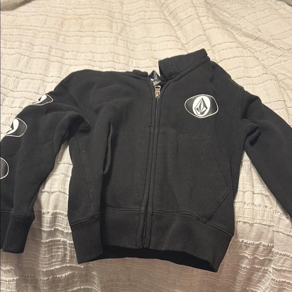Volcom Black Sporty Zip-Up Hoodie